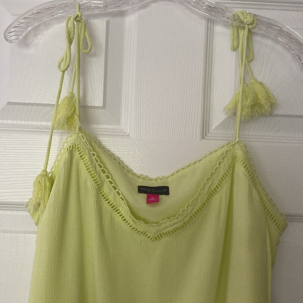 Vince Camuto Summer Green Tassel Tie Cami XL - Picture 2 of 4
